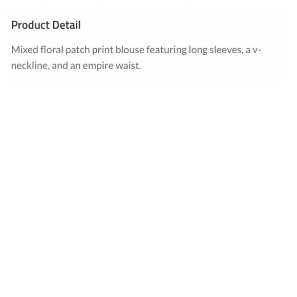 SOLD❤️Mixed floral patch empire waist V neck top - Picture 8 of 9